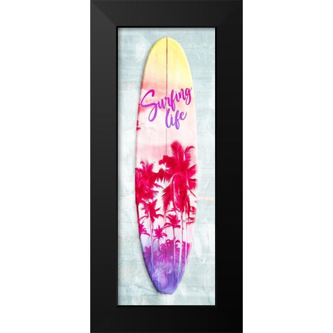 Surf Palms Black Modern Wood Framed Art Print by Villa, Mlli