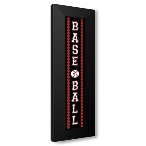 Baseball Banner Black Modern Wood Framed Art Print with Double Matting by Villa, Mlli