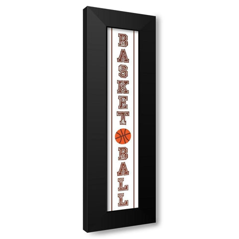 Basketball Banner Black Modern Wood Framed Art Print by Villa, Mlli