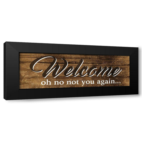 Welcome Black Modern Wood Framed Art Print with Double Matting by Villa, Mlli