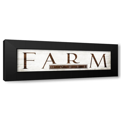 Farm House Title Black Modern Wood Framed Art Print with Double Matting by Villa, Mlli