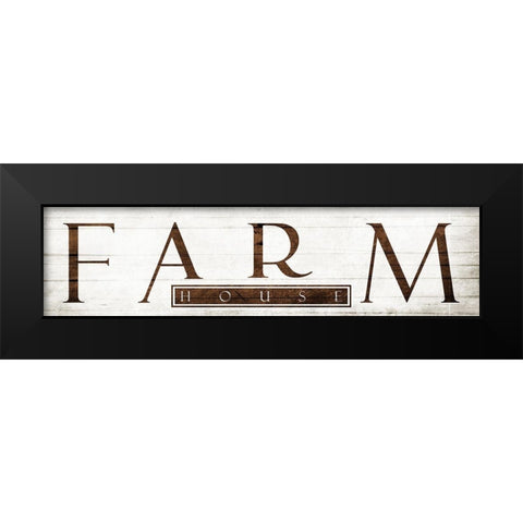 Farm House Title Black Modern Wood Framed Art Print by Villa, Mlli