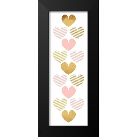 Crossed Heart Black Modern Wood Framed Art Print by Villa, Mlli