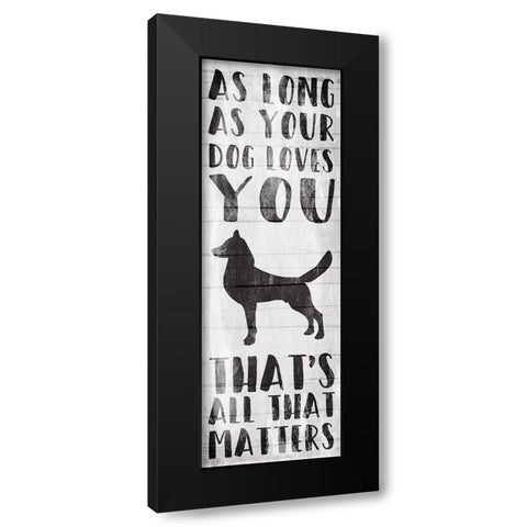 Dog Love Black Modern Wood Framed Art Print with Double Matting by Villa, Mlli