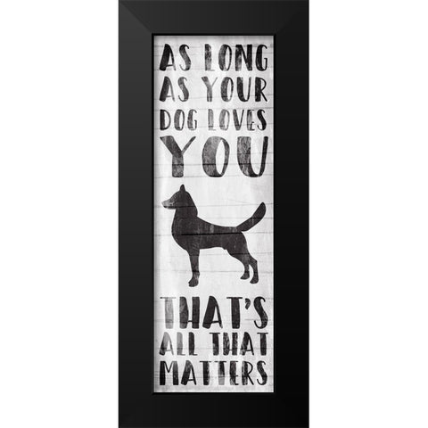 Dog Love Black Modern Wood Framed Art Print by Villa, Mlli