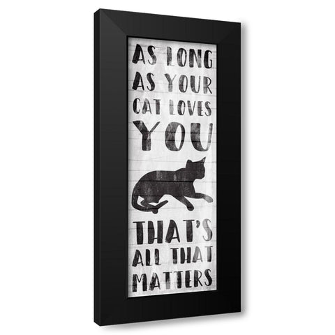 Cat Love Black Modern Wood Framed Art Print with Double Matting by Villa, Mlli
