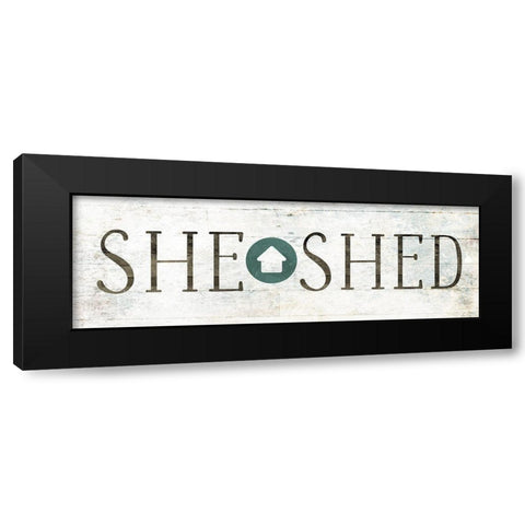 She Shed House Black Modern Wood Framed Art Print by Villa, Mlli