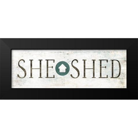 She Shed House Black Modern Wood Framed Art Print by Villa, Mlli