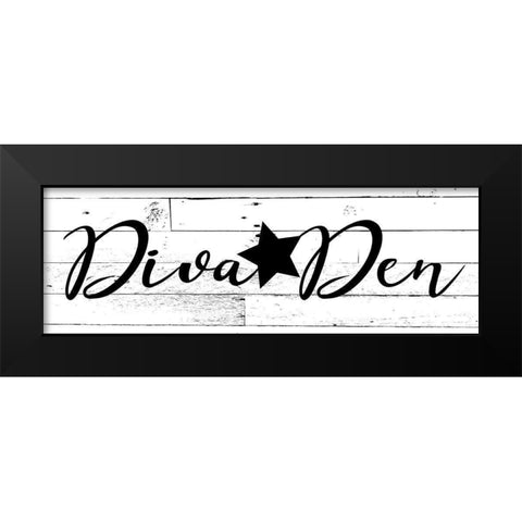 Diva Den B/W Black Modern Wood Framed Art Print by Villa, Mlli