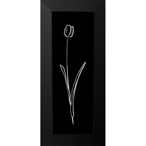 Simple Black Flower 2 Black Modern Wood Framed Art Print by Villa, Milli