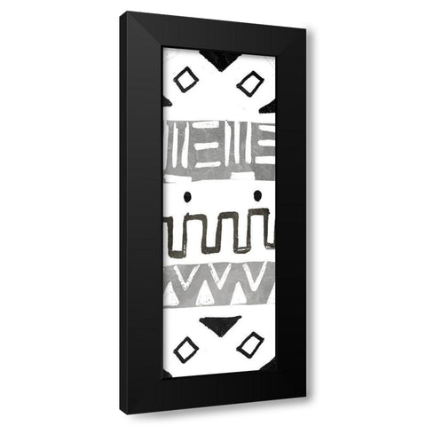 Tribal Meeting Slate Stone Black Modern Wood Framed Art Print with Double Matting by Villa, Milli