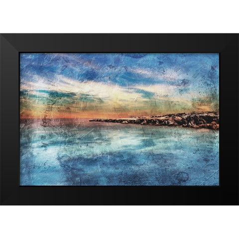 View of the Coast Black Modern Wood Framed Art Print by Villa, Mlli