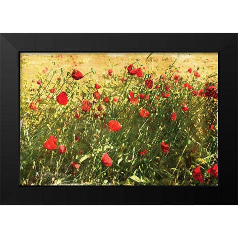 Pack Of Poppies Black Modern Wood Framed Art Print by Villa, Mlli
