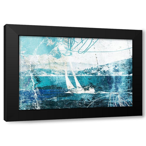 Rough Seas Black Modern Wood Framed Art Print with Double Matting by Villa, Mlli