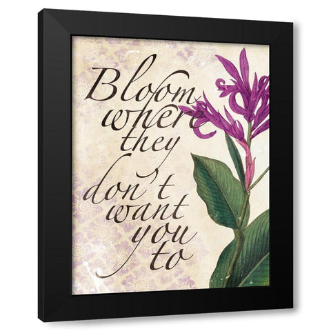 Bloom Black Modern Wood Framed Art Print by Villa, Mlli
