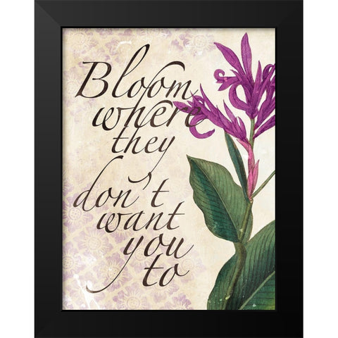 Bloom Black Modern Wood Framed Art Print by Villa, Mlli