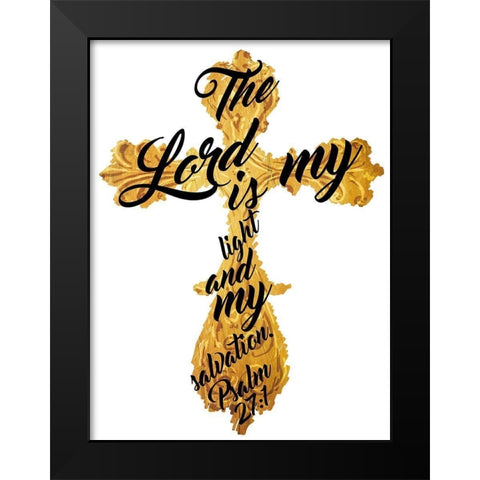 Gold Cross Black Modern Wood Framed Art Print by Villa, Mlli