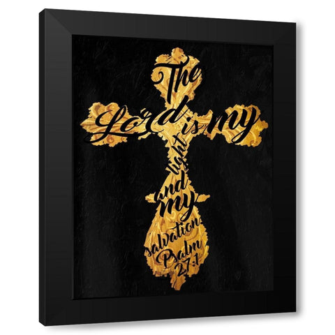 Gold Cross Black Black Modern Wood Framed Art Print by Villa, Mlli