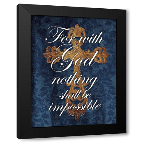 For With God Black Modern Wood Framed Art Print with Double Matting by Villa, Mlli