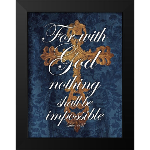 For With God Black Modern Wood Framed Art Print by Villa, Mlli