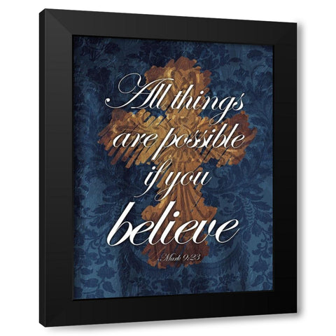 Believe Black Modern Wood Framed Art Print with Double Matting by Villa, Mlli