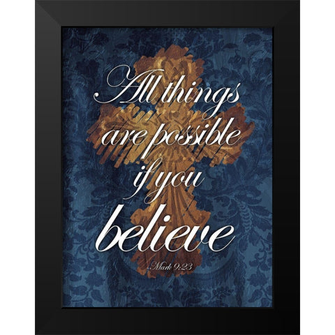 Believe Black Modern Wood Framed Art Print by Villa, Mlli