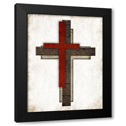 Triple Cross Black Modern Wood Framed Art Print by Villa, Mlli