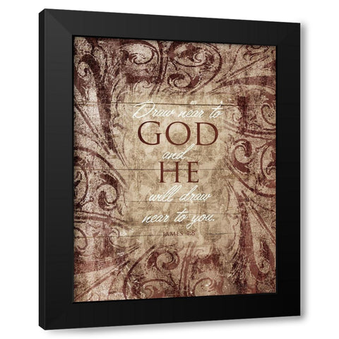 Draw Near Black Modern Wood Framed Art Print with Double Matting by Villa, Mlli