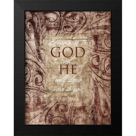 Draw Near Black Modern Wood Framed Art Print by Villa, Mlli