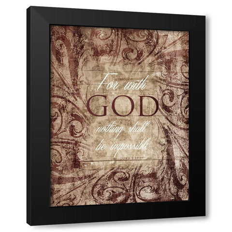 Be Impossible Black Modern Wood Framed Art Print by Villa, Mlli
