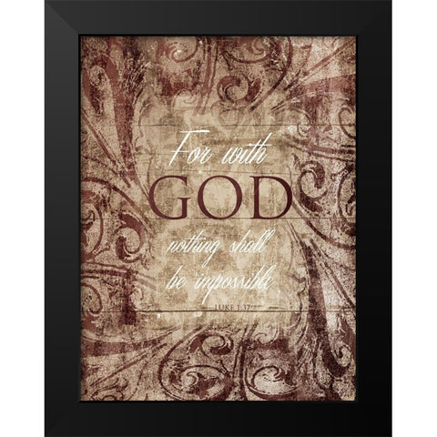 Be Impossible Black Modern Wood Framed Art Print by Villa, Mlli