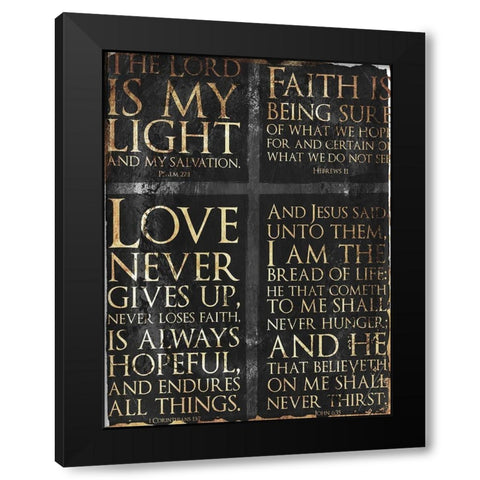 Four Parts Black Modern Wood Framed Art Print with Double Matting by Villa, Mlli