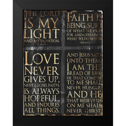 Four Parts Black Modern Wood Framed Art Print by Villa, Mlli