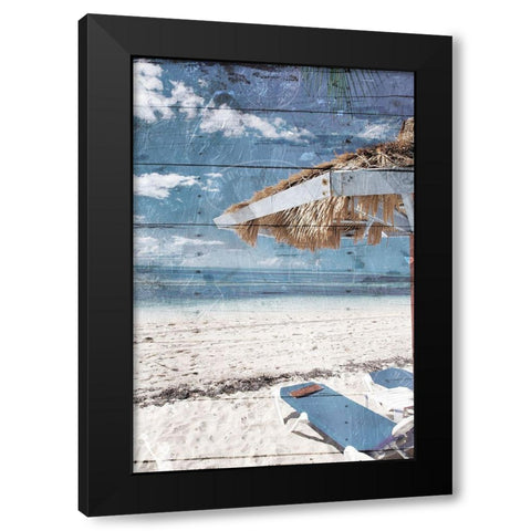 Coastal Chill Mate Black Modern Wood Framed Art Print with Double Matting by Villa, Mlli