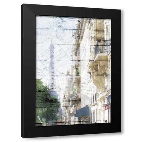 Paris On The Street Black Modern Wood Framed Art Print by Villa, Mlli