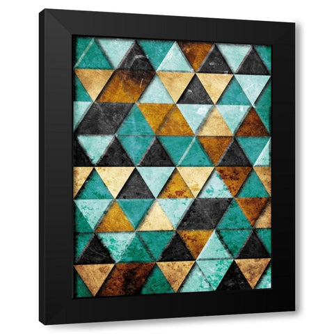 Rocky Teal Mountains Black Modern Wood Framed Art Print by Villa, Milli