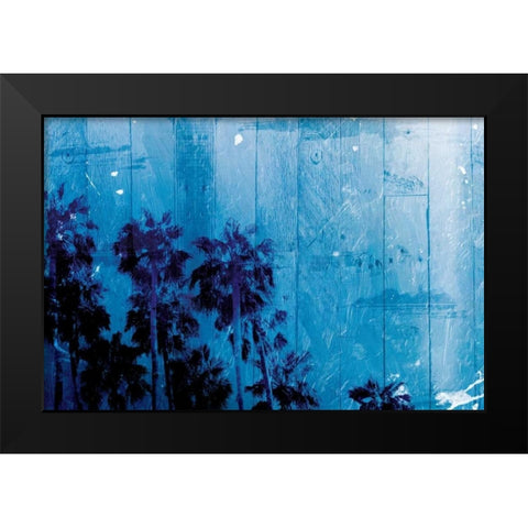 Palm Cool Night Blue Horizontal Black Modern Wood Framed Art Print by Villa, Milli