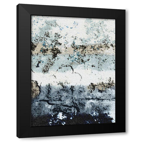 Blue And Black Modern Wood Framed Art Print by Villa, Milli