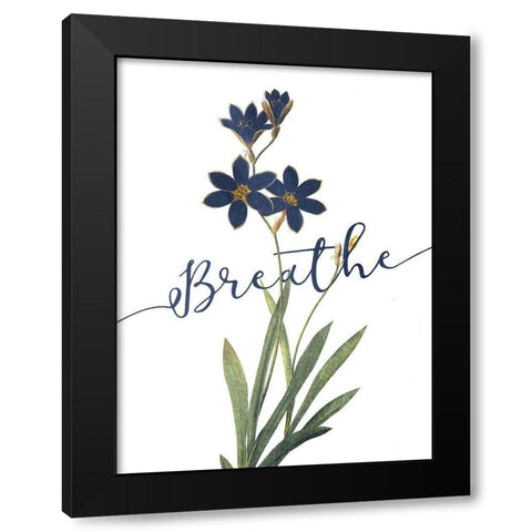 Breathe Black Modern Wood Framed Art Print by Villa, Mlli