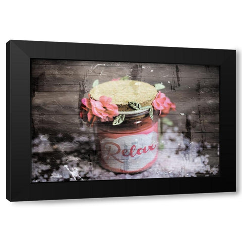 Relaxing Candle Black Modern Wood Framed Art Print by Villa, Mlli