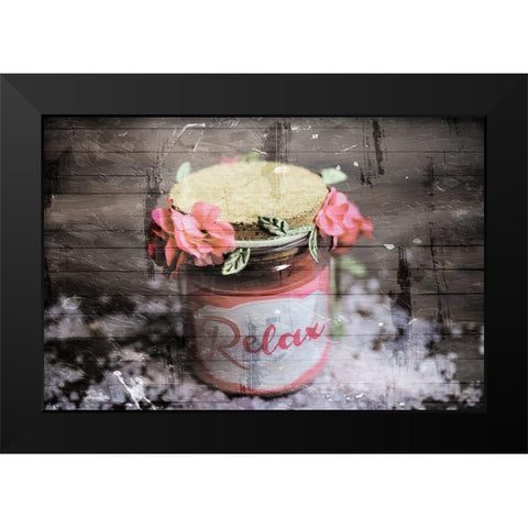 Relaxing Candle Black Modern Wood Framed Art Print by Villa, Mlli