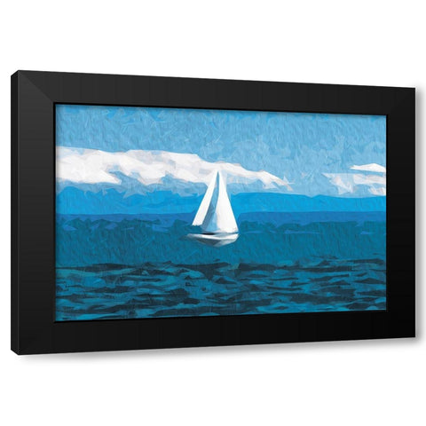 Shapes At Sea Black Modern Wood Framed Art Print by Villa, Mlli