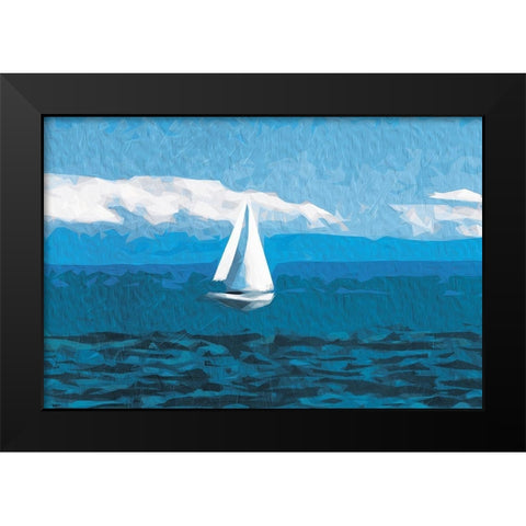 Shapes At Sea Black Modern Wood Framed Art Print by Villa, Mlli