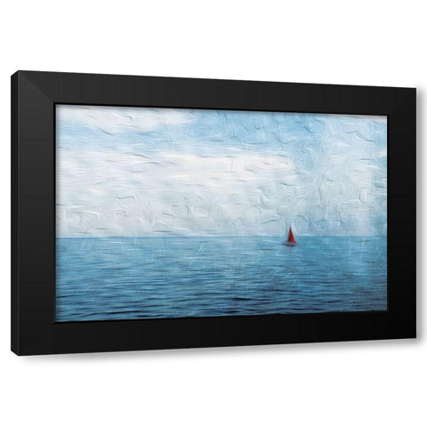 Alone Ocean Black Modern Wood Framed Art Print by Villa, Mlli