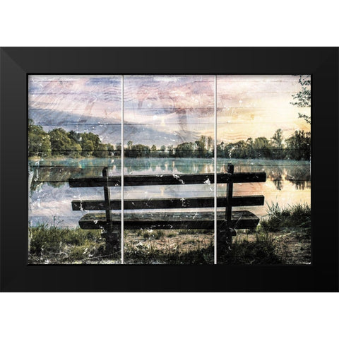 Take A Seat Black Modern Wood Framed Art Print by Villa, Mlli
