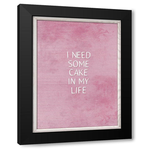 Cake In My Life Black Modern Wood Framed Art Print by Villa, Mlli