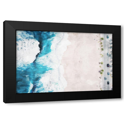 On The Beach Black Modern Wood Framed Art Print by Villa, Mlli