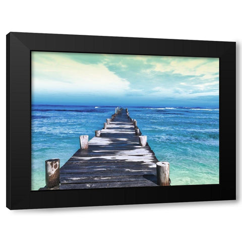 Dock at Sea Black Modern Wood Framed Art Print by Villa, Milli