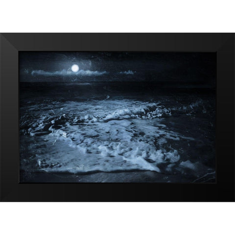 Close Waves at Night Black Modern Wood Framed Art Print by Villa, Milli