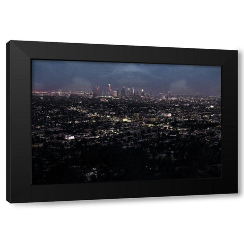LA Nightlife Color Black Modern Wood Framed Art Print with Double Matting by Villa, Mlli